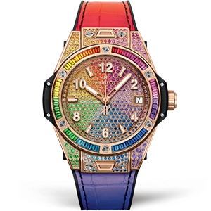 Копия часов Hublot Big Bang One Click Rainbow King Gold 39 465.OX.9900.LR.0999 Арт.HB-1255