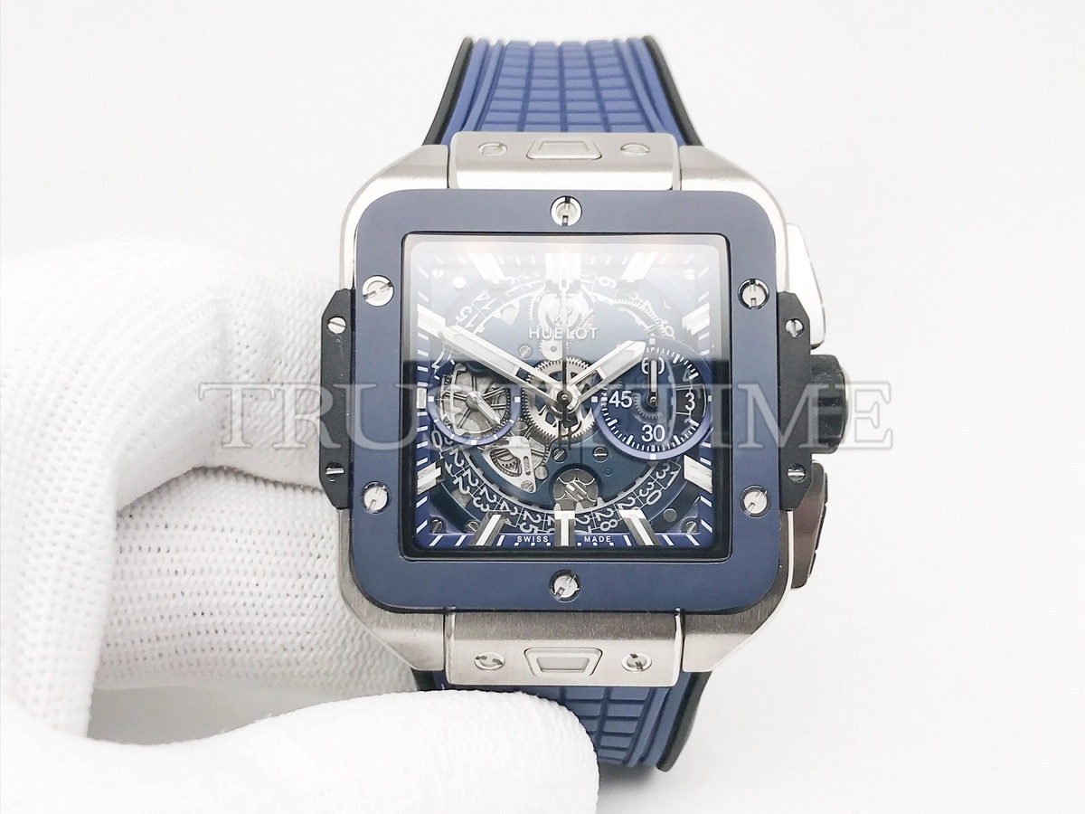 Копия часов Hublot Square Bang Unico Titanium Blue Ceramic 821.NL.5170.RX Арт.HB-1282