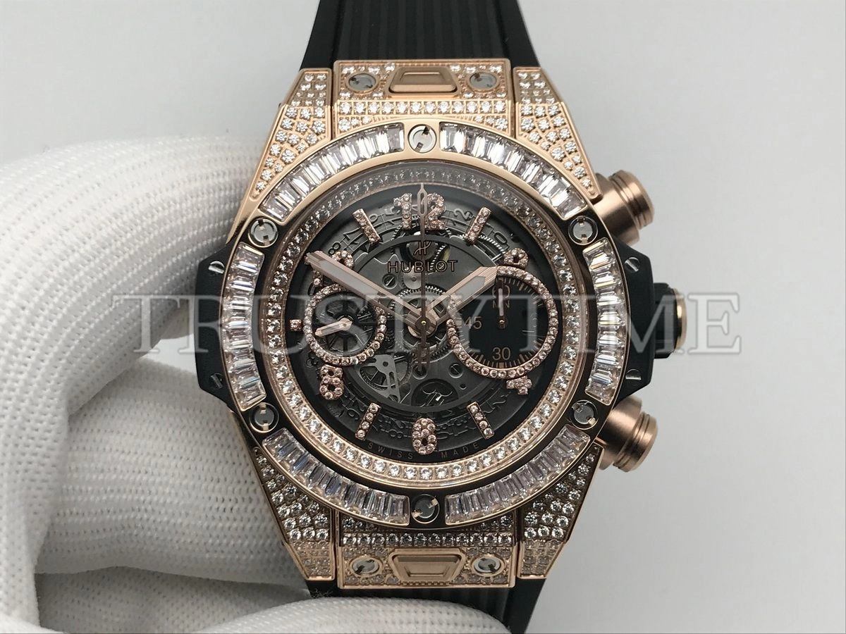 Копия часов Hublot Big Bang Unico King Gold Jewellery 44mm 421.OX.1180.RX.0904 Арт.HB-0967
