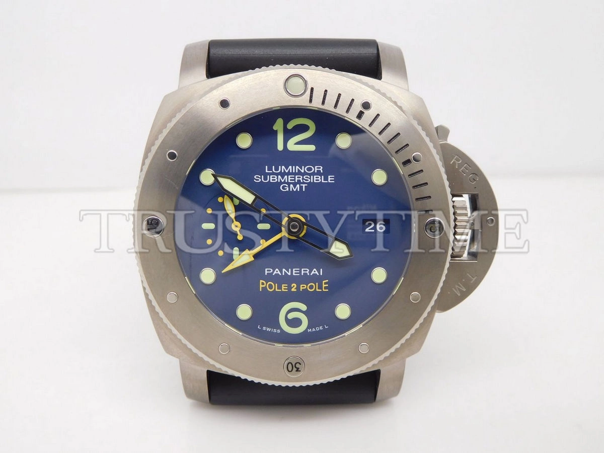 Копия часов Panerai Luminor Submersible 1950 3 Days GMT Automatic Titanio Pole 2 Pole 47mm PAM00719 Арт.PN-0753