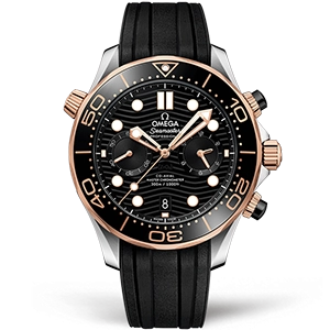 Копия часов Omega Seamaster Diver 300m Co‑Axial Master Chronometer Chronograph 44mm 210.22.44.51.01.001 Арт.OM-0829