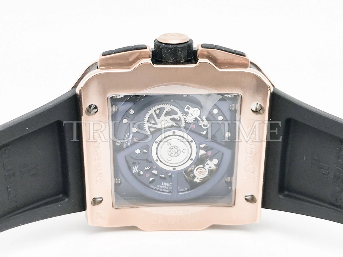 Копия часов Hublot Square Bang Unico King Gold Blue 821.OX.5180.RX Арт.HB-1283