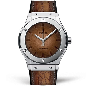 Копия часов Hublot Classic Fusion Berluti Scritto Platinium 45mm 511.TX.050T.VR.BER16 Арт.HB-0489