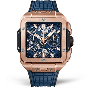 Копия часов Hublot Square Bang Unico King Gold Blue 821.OX.5180.RX Арт.HB-1283
