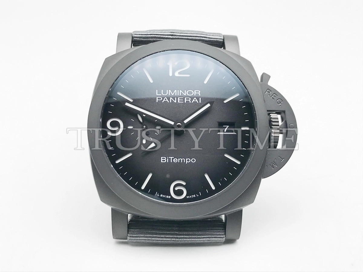 Копия часов Panerai Luminor BiTempo Titanium DLC - New York 44mm PAM01467 Арт.PN-0930