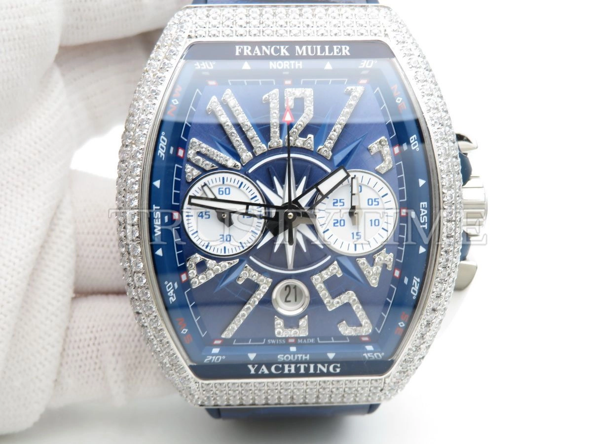 Копия часов Franck Muller Vanguard Chronograph V 45 CC DT YACHTING D NBR CD (BL) (AC) BL.DIAM AC Арт.FM-0642