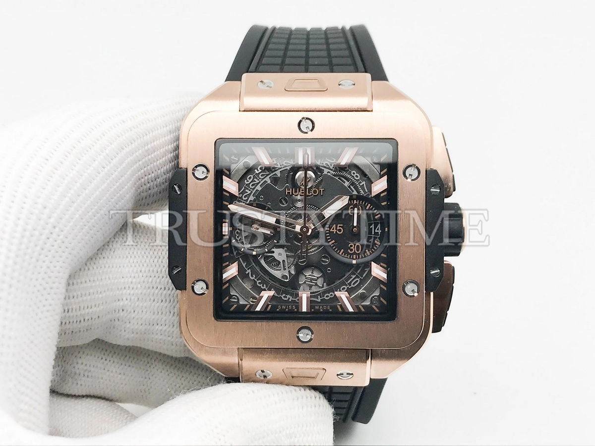 Копия часов Hublot Square Bang Unico King Gold 821.OX.0180.RX Арт.HB-1225