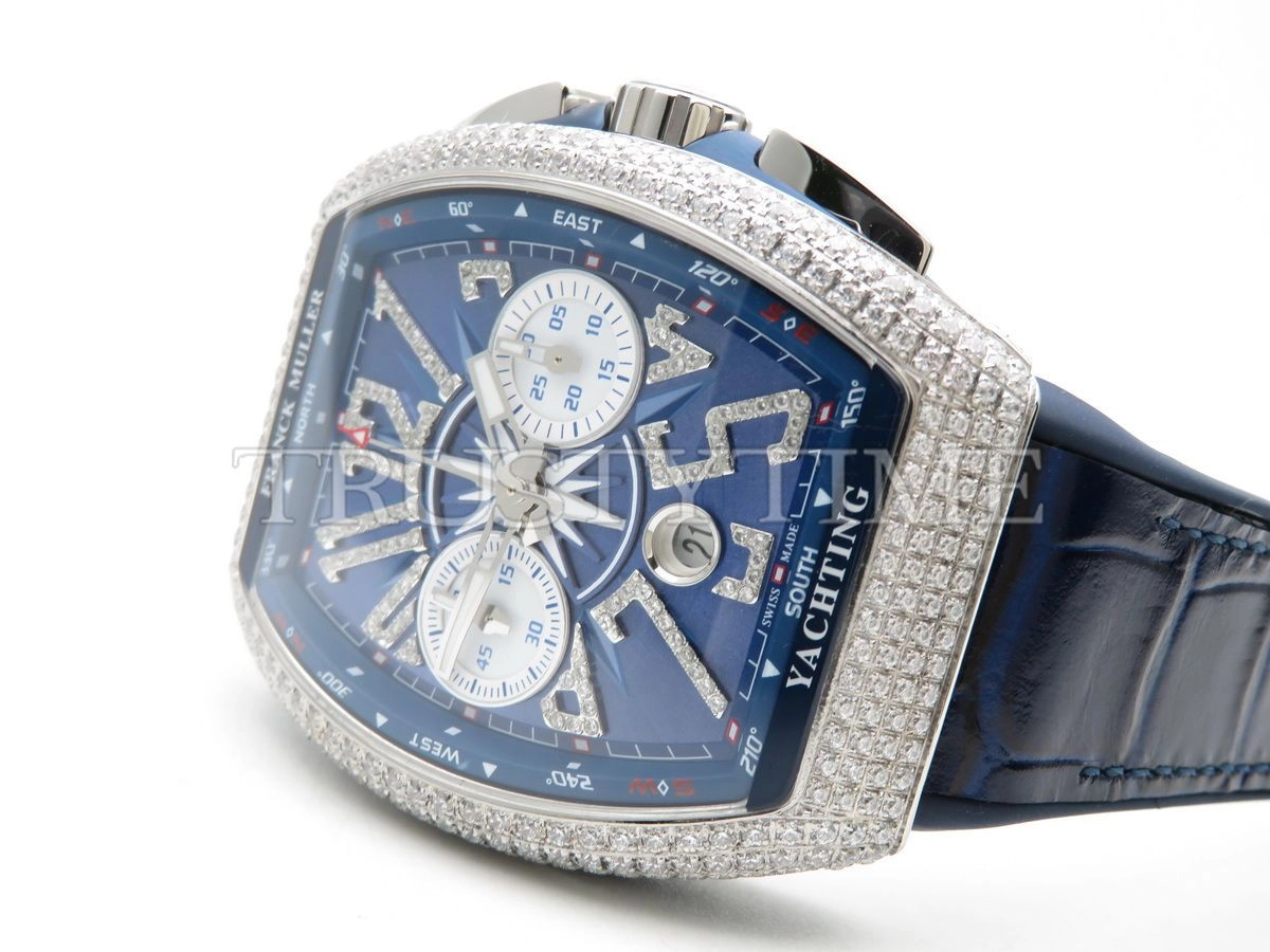 Копия часов Franck Muller Vanguard Chronograph V 45 CC DT YACHTING D NBR CD (BL) (AC) BL.DIAM AC Арт.FM-0642