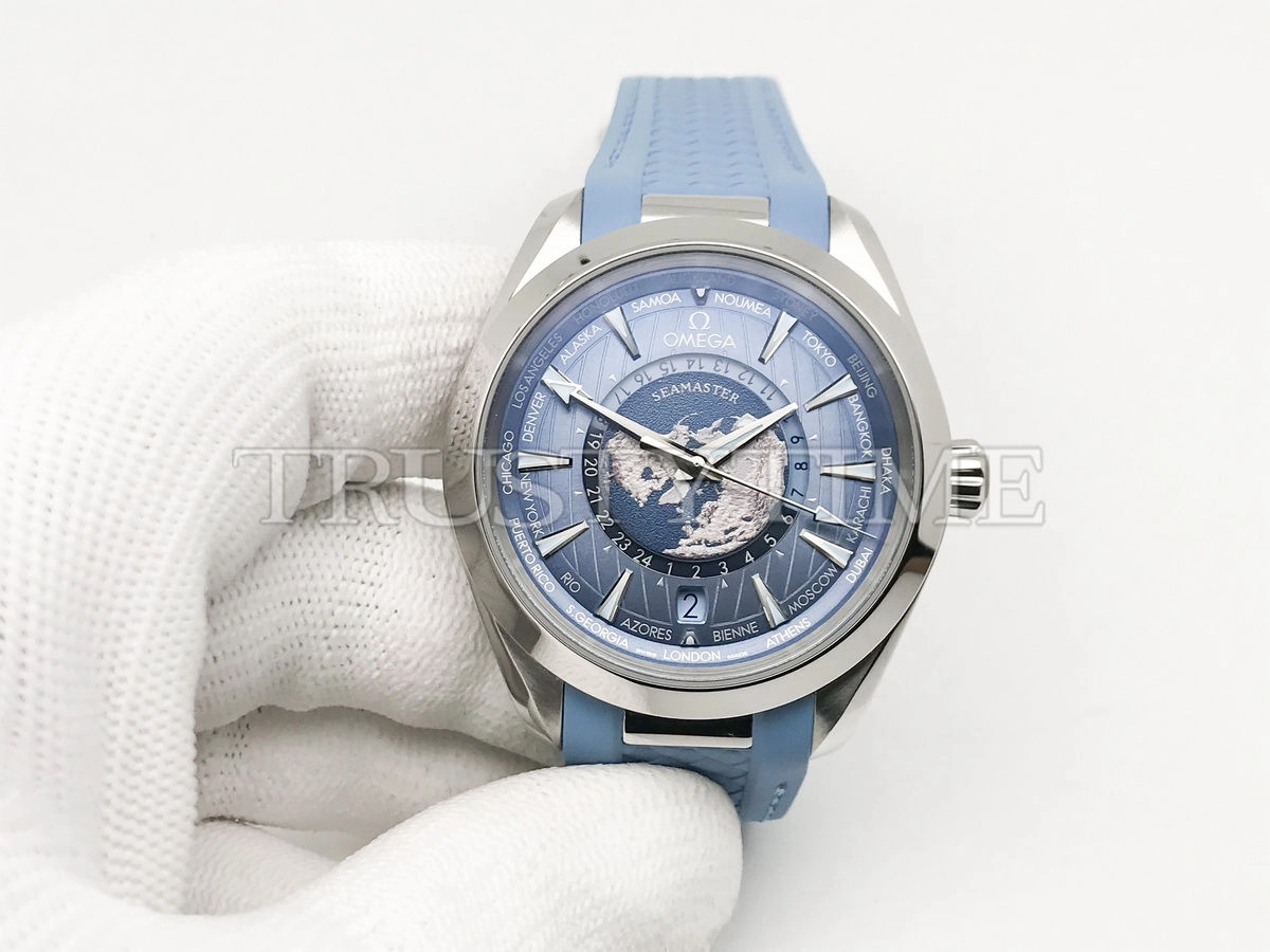 Копия часов Omega Seamaster Aqua Terra Co-axial Master Chronometer GMT Worldtimer 43mm 220.12.43.22.03.002 Арт.OM-0991
