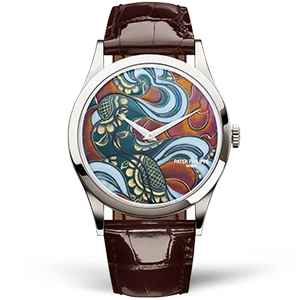 Копия часов Patek Philippe Calatrava Bhutan Textiles 38mm 5077P-103 Арт.PP-0663