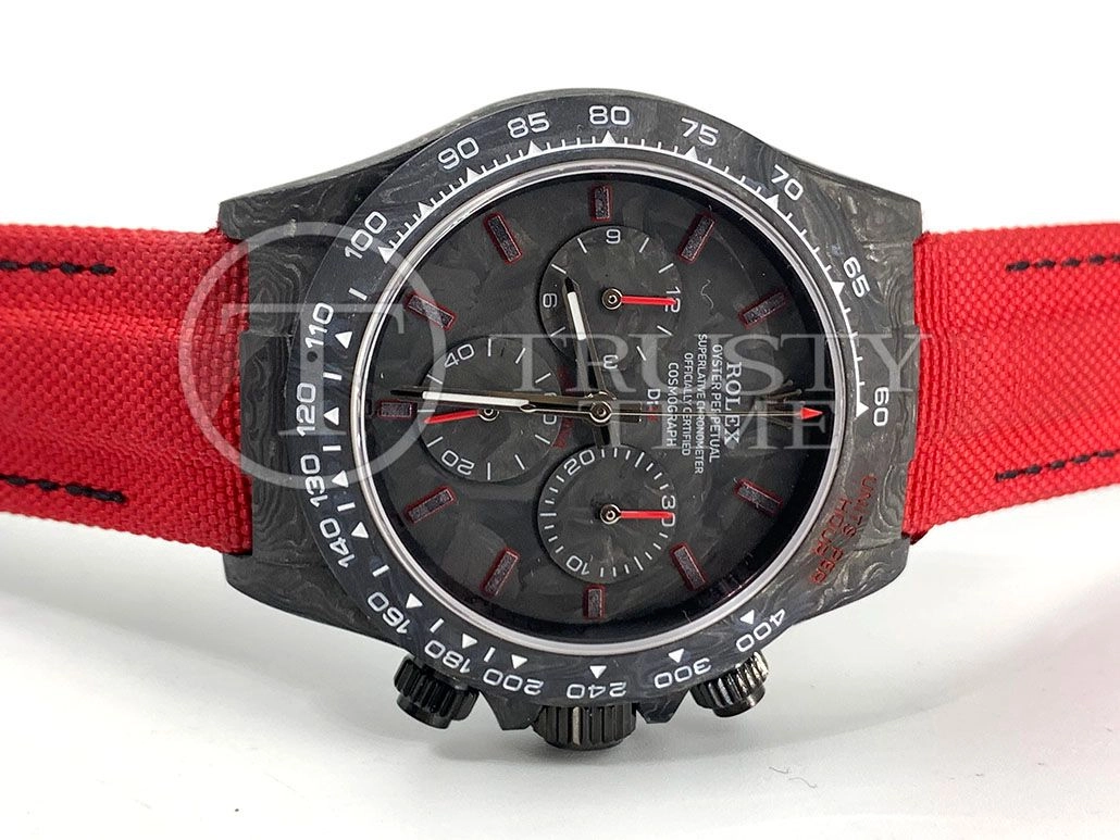 Копия часов Rolex Cosmograph Daytona DIW All Carbon Red Edition Арт.RX-2301