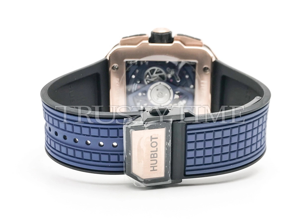 Копия часов Hublot Square Bang Unico King Gold Blue 821.OX.5180.RX Арт.HB-1283