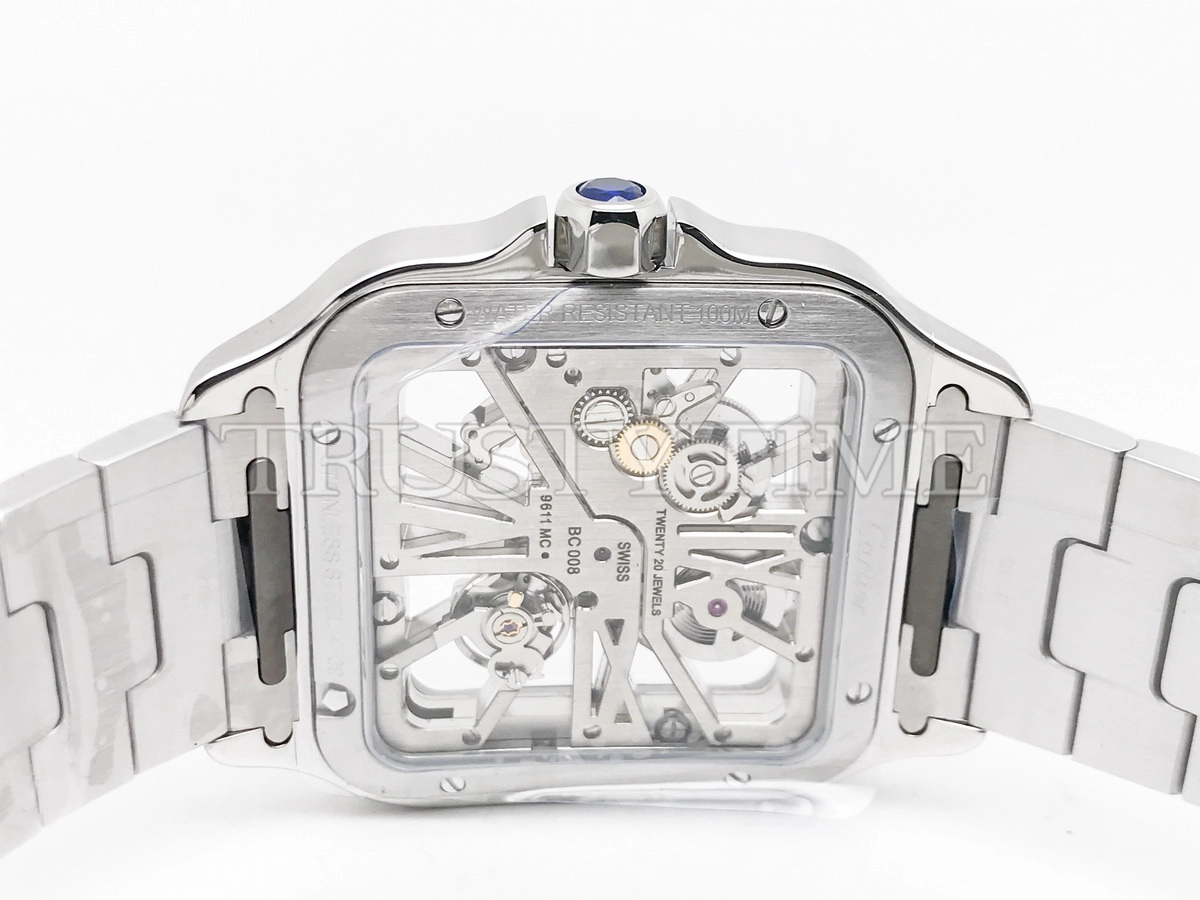 Копия часов Cartier Santos de Cartier Large Skeleton 40mm WHSA0026 Арт.CR-0897