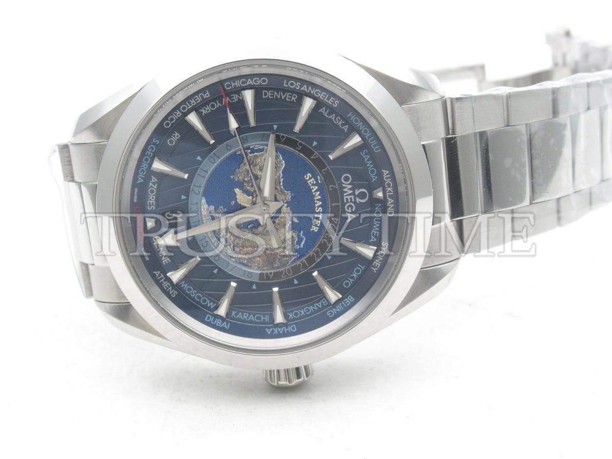 Копия часов Omega Seamaster Aqua Terra Co-axial Master Chronometer GMT Worldtimer 43mm 220.10.43.22.03.001 Арт.OM-0800