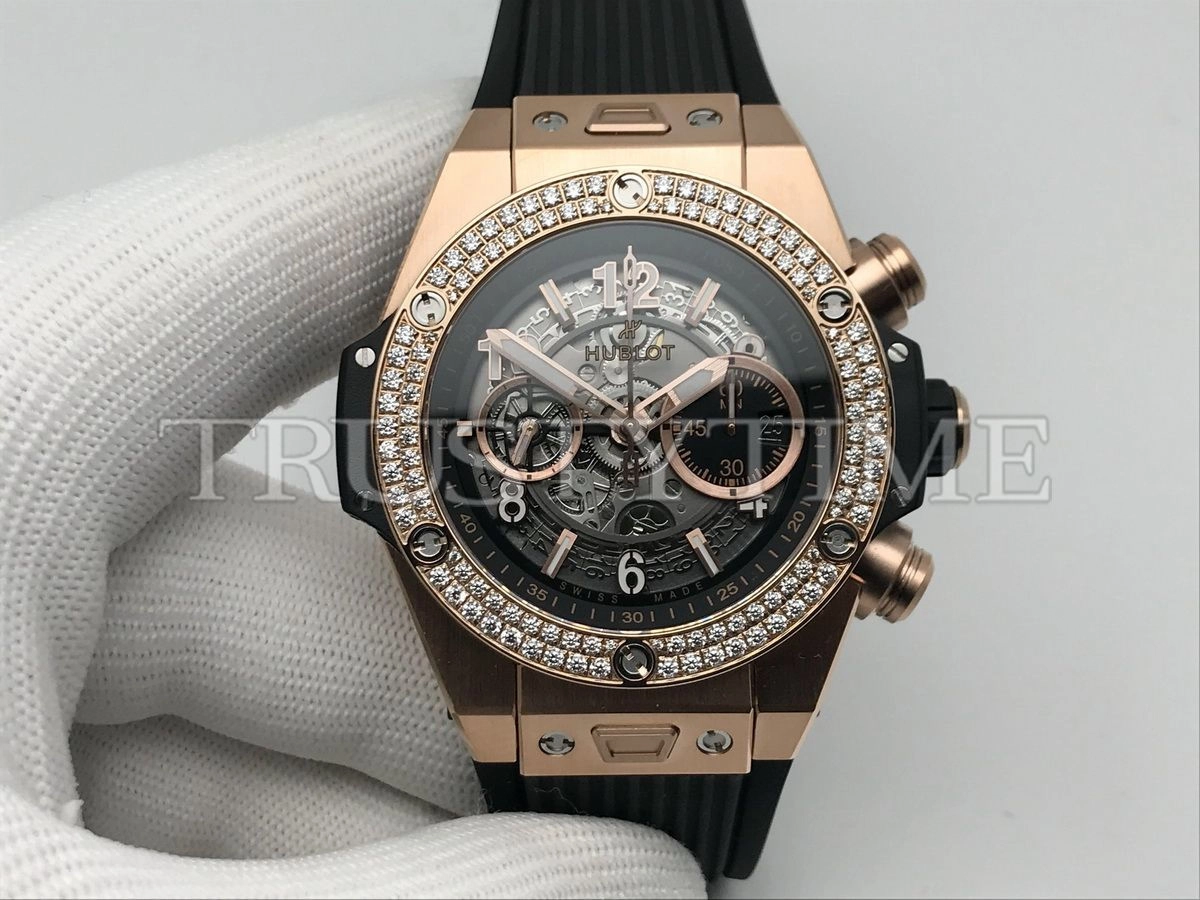 Копия часов Hublot Big Bang Unico King Gold Diamonds 44mm 421.OX.1180.RX.1104 Арт.HB-0965