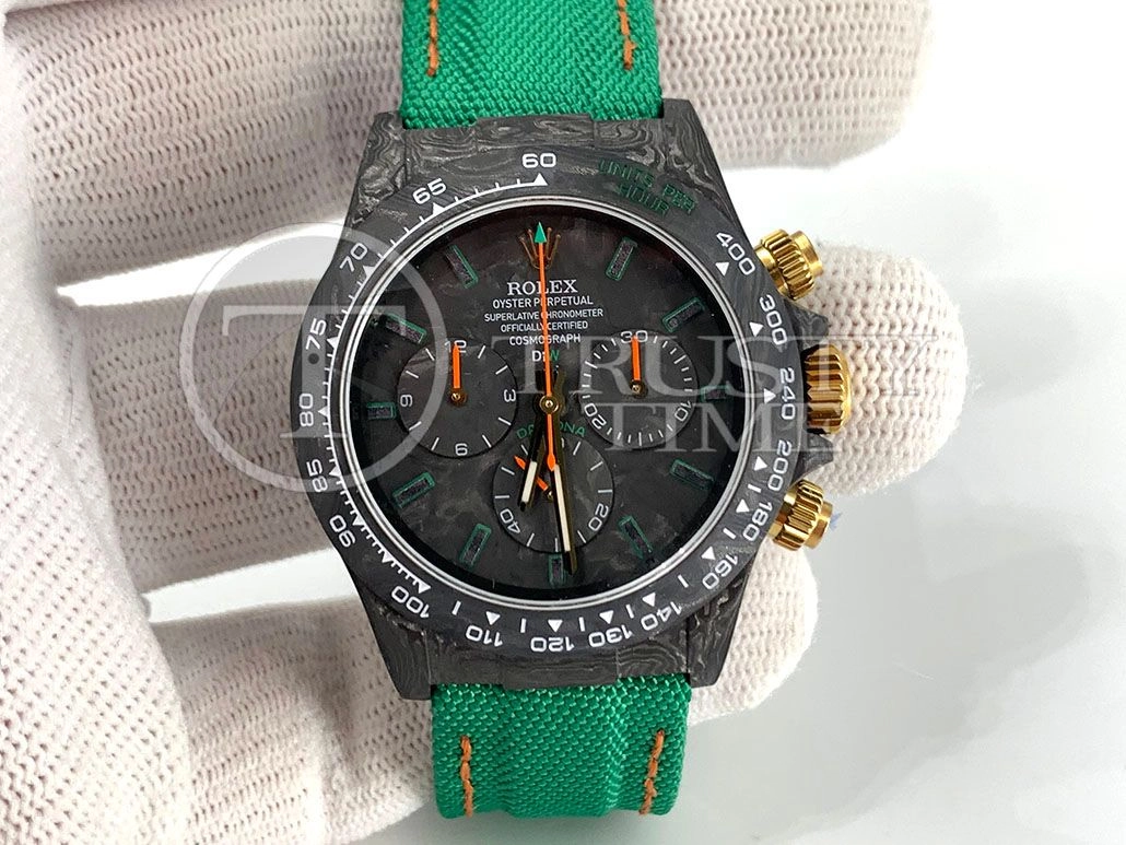 Копия часов Rolex Cosmograph Daytona DIW Carbon Lime Арт.RX-2297