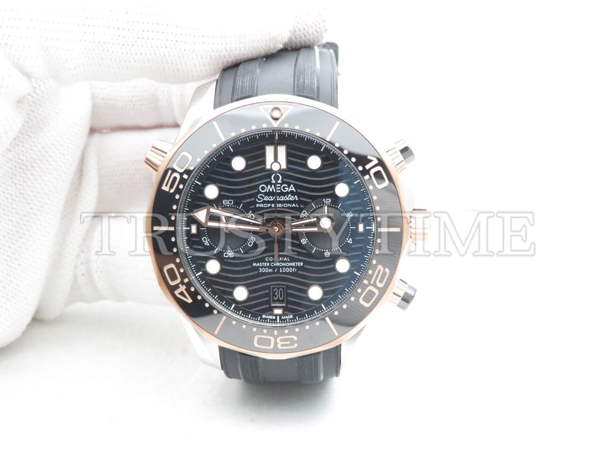 Копия часов Omega Seamaster Diver 300m Co‑Axial Master Chronometer Chronograph 44mm 210.22.44.51.01.001 Арт.OM-0829