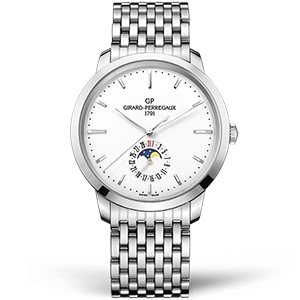 Копия часов Girard Perregaux 1966 Date and Moon Phases 49545-11-131-11A Арт.GP-0480