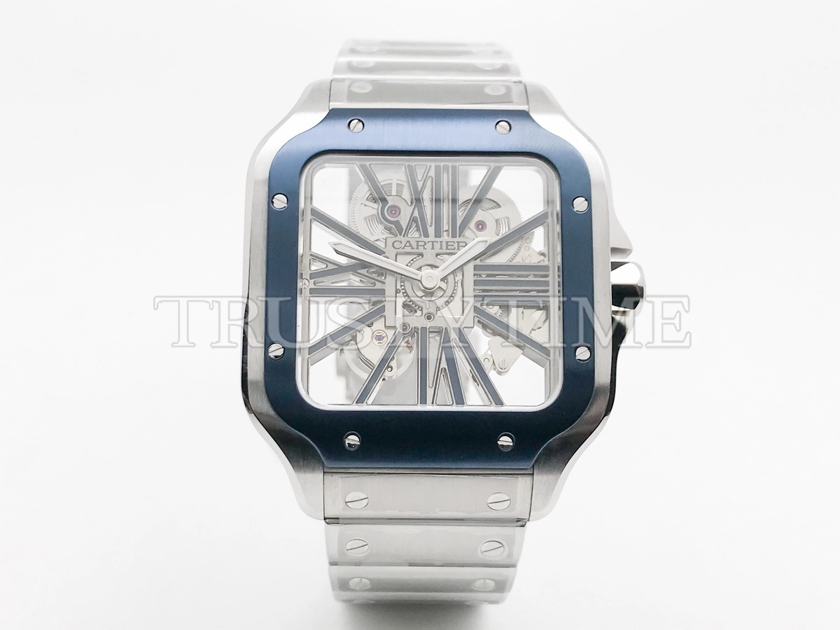 Копия часов Cartier Santos de Cartier Large Skeleton 40mm WHSA0026 Арт.CR-0897
