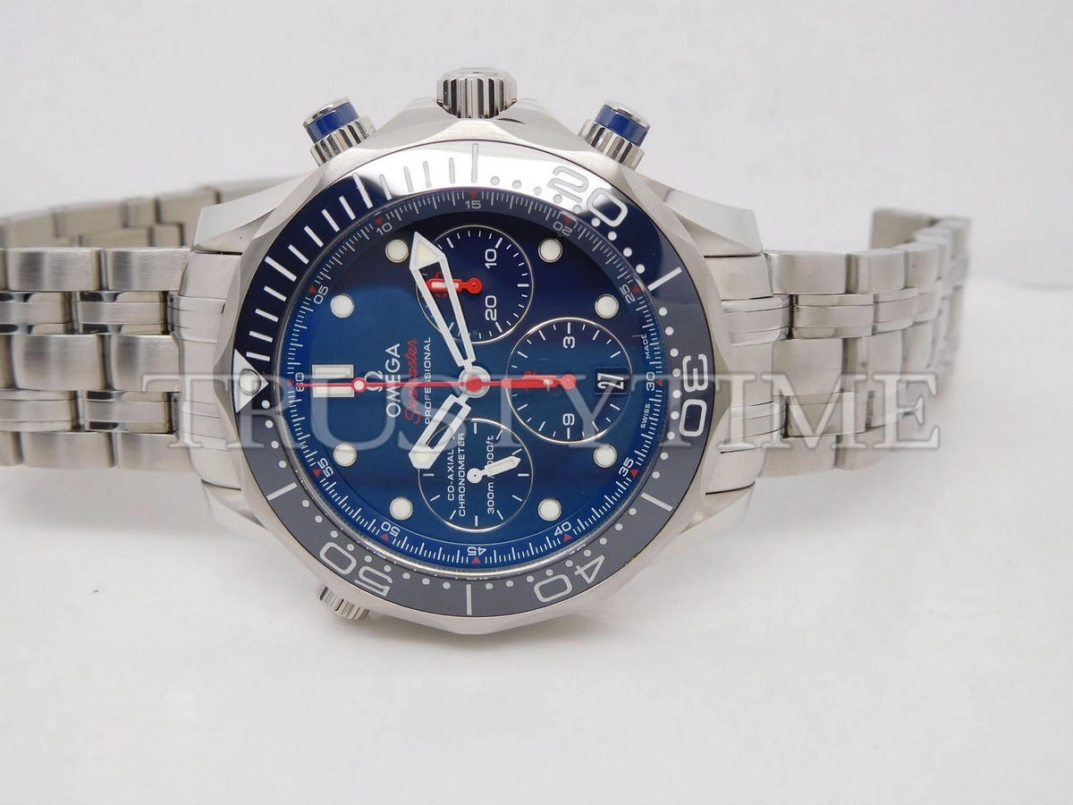 Копия часов Omega Seamaster Diver 300m Co‑Axial Chronometer Chronograph 44mm 212.30.44.50.03.001 Арт.OM-0714