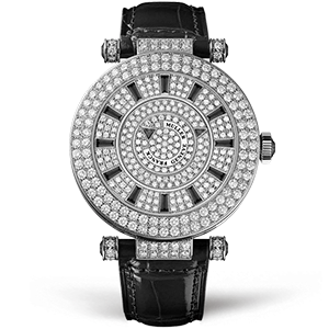 Копия часов Franck Muller Ladies Collection Round Double Mystery 42-DM-D-2R-CD Black Арт.FM-0678
