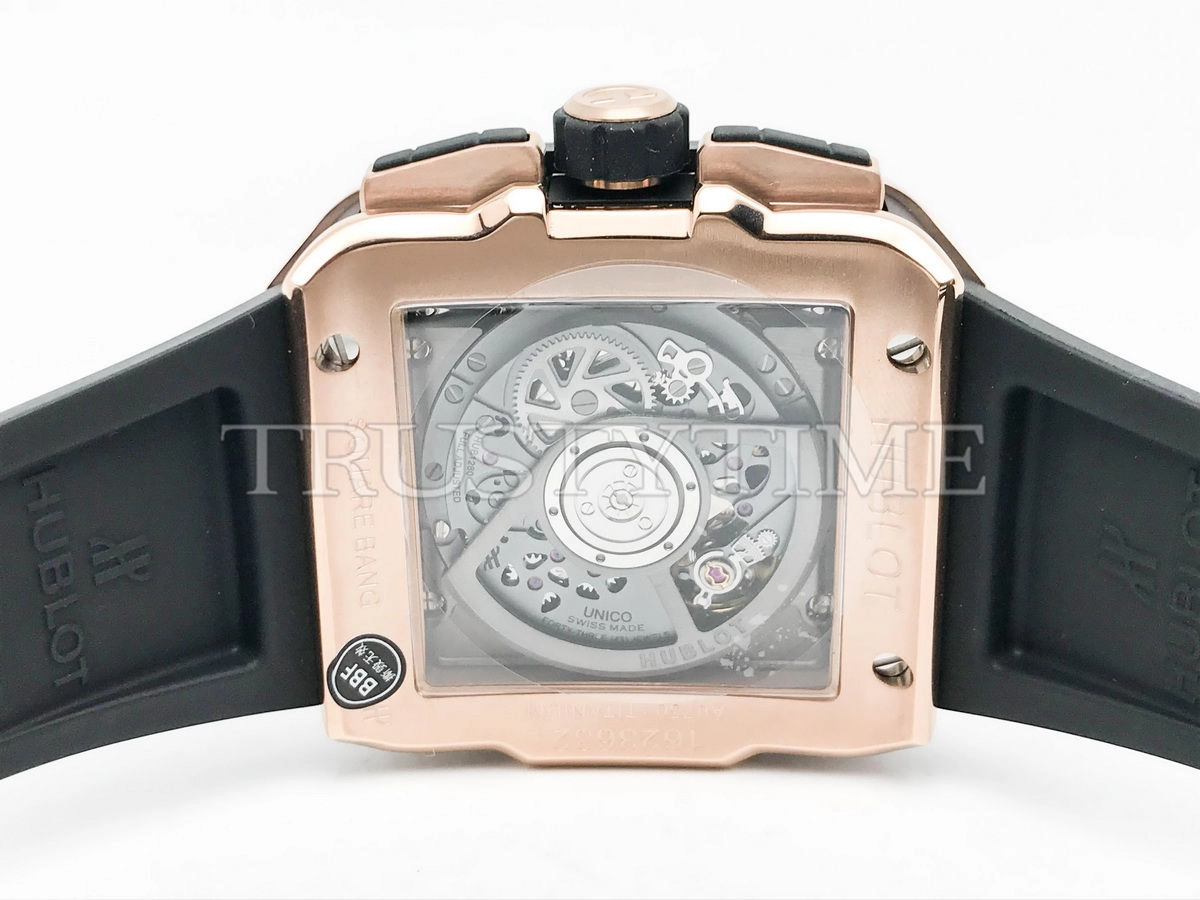 Копия часов Hublot Square Bang Unico King Gold Ceramic 821.OM.0180.RX Арт.HB-1226