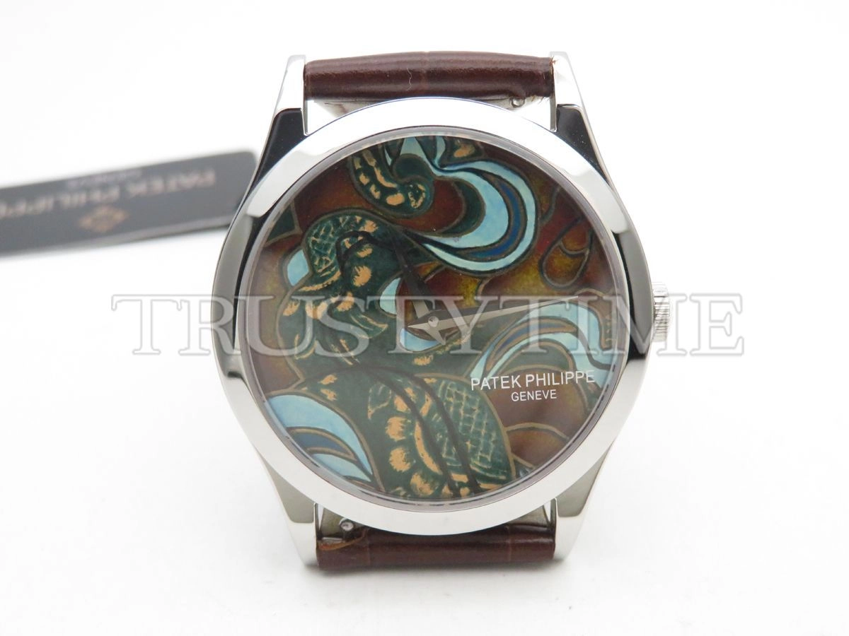 Копия часов Patek Philippe Calatrava Bhutan Textiles 38mm 5077P-103 Арт.PP-0663