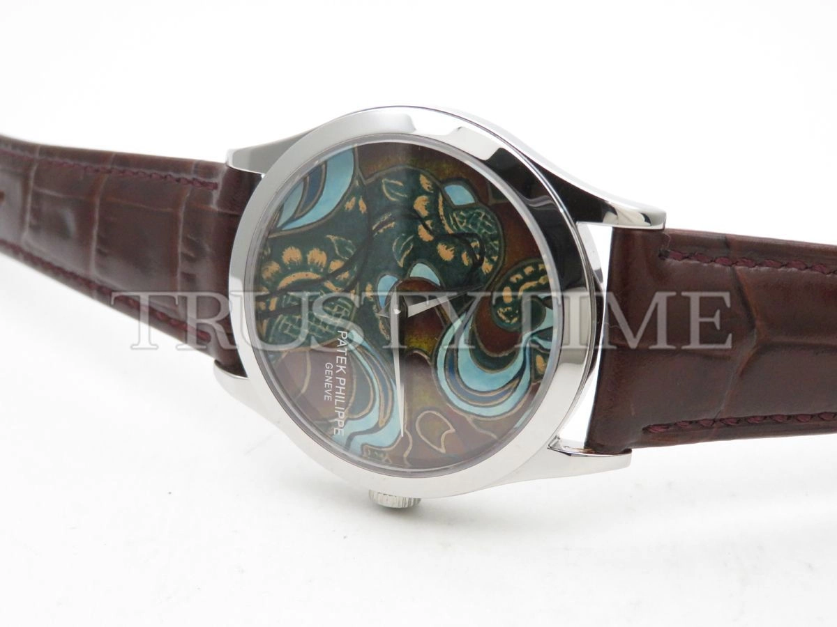 Копия часов Patek Philippe Calatrava Bhutan Textiles 38mm 5077P-103 Арт.PP-0663