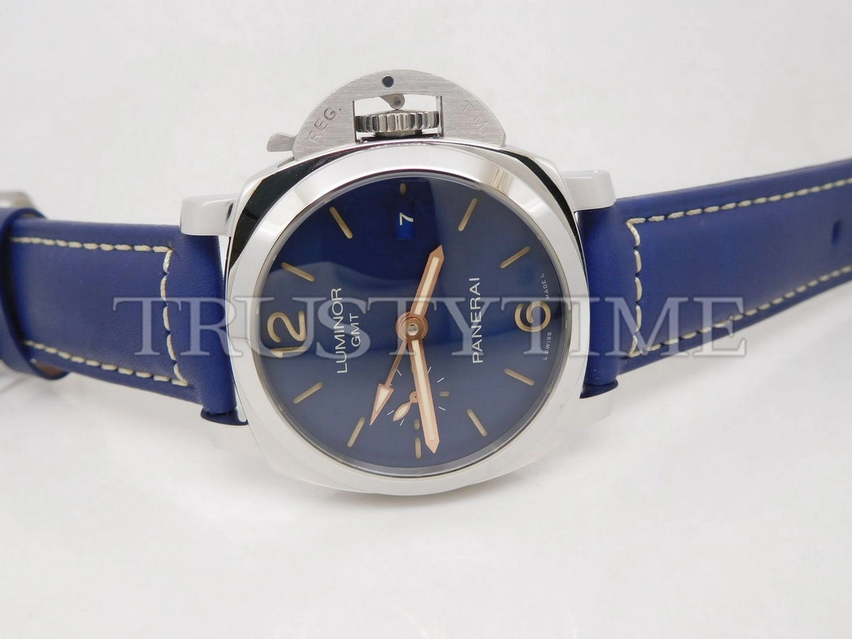 Копия часов Panerai Luminor 1950 3 Days GMT Automatic Acciaio Boutique Blue 42mm PAM00688 Арт.PN-0711