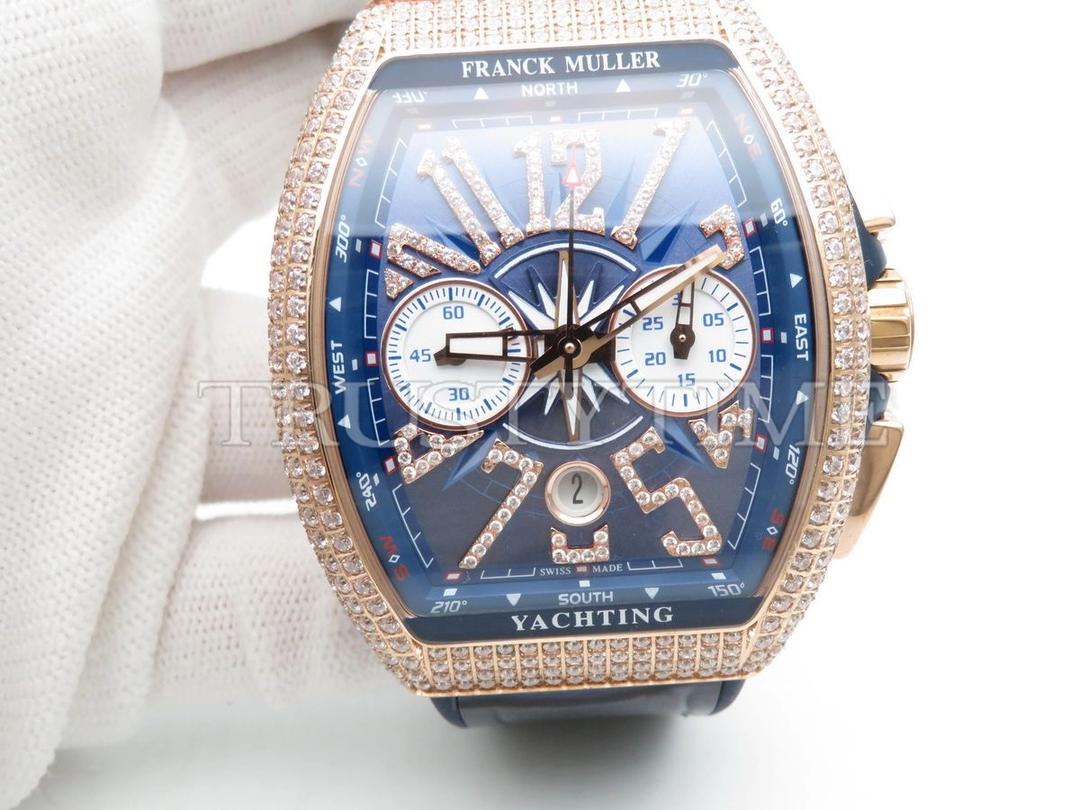 Копия часов Franck Muller Vanguard Chronograph V 45 CC DT YACHTING D NBR CD (BL) (5N) BL.DIAM 5N Арт.FM-0640